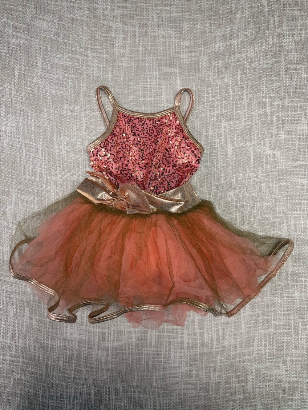 Curtain Call CSM Coral Rose Gold Sequin Tutu Dance Costume